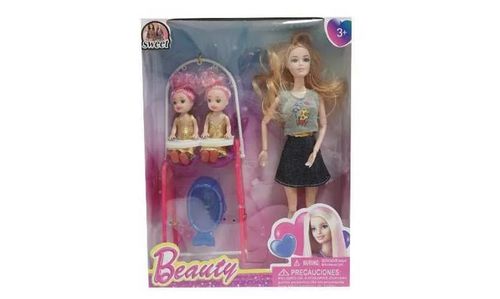 Mu¤eca con accesorios coleccionables, mesa, gavetas