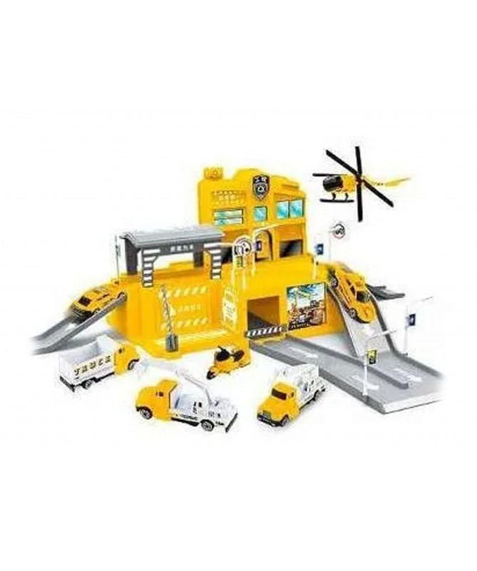 Pista-de-carro-con-helicoptero-camiones-carros-juguete