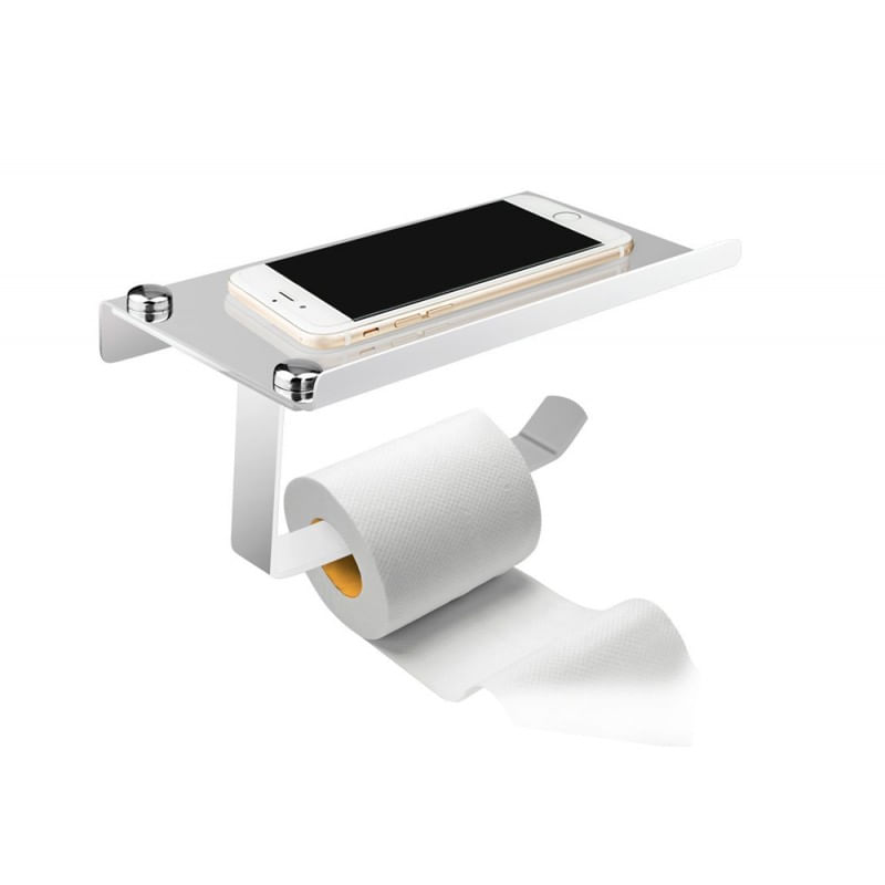 SimpleHouseware - Soporte para rollo de papel higiénico para baño con  soporte para teléfono celular, color bronce