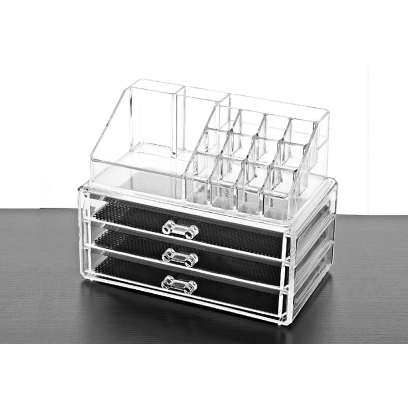 Simbuy Organizador de maquillaje con cajones con organizador de maquillaje  grande transparente