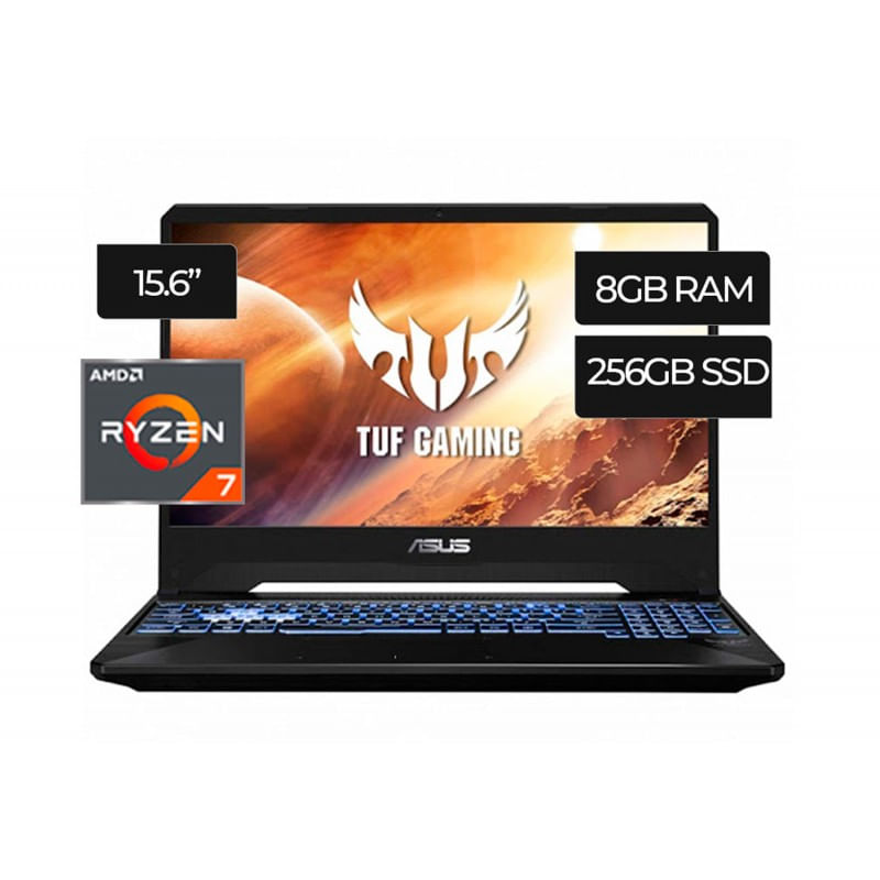 Laptop Asus Gamer Amd Ryzen 7 8gb 256gb 15pulg Gtx1650 4gb Novicompu 8570