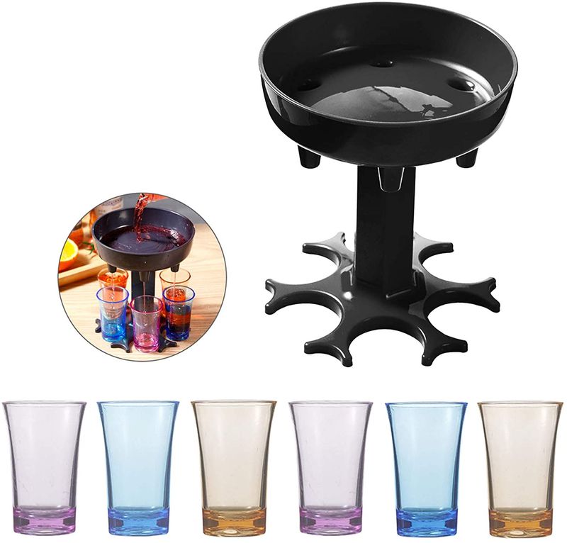 HITNEXT Dispensador de chupitos de plástico y soporte, dispensador Shot  Buddy, vertedor de licor, vasos de chupito, dispensador de vasos de barra  para