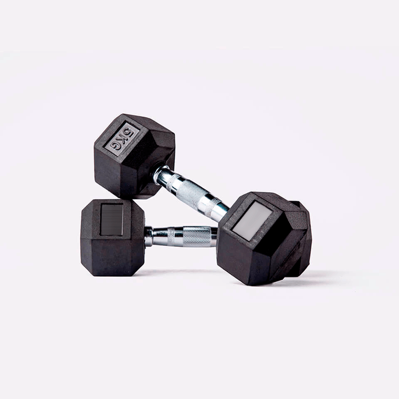 Mancuerna 5 kg hexagonal dumbbell musculación cross training Corength