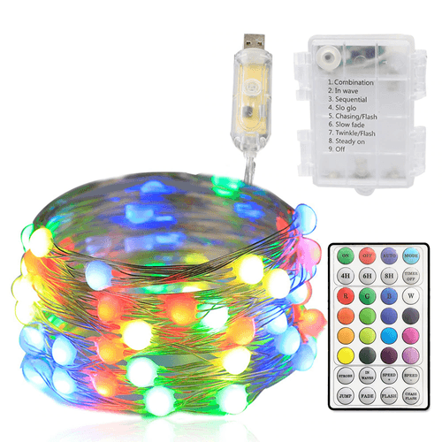 Tira con 100 luces navideñas y control remoto