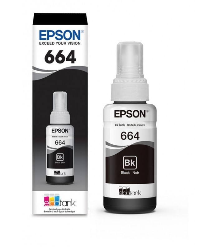 Botella De Tinta Epson T664 Negra 70ml L220 L380 L355 L395 L375 L555 L495 L575 L565 0043