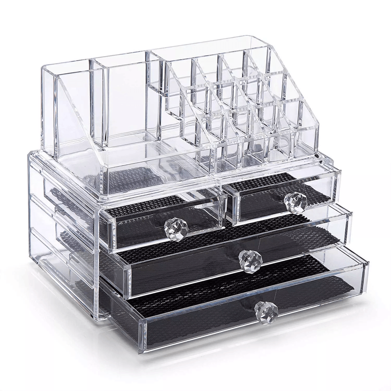 Caja Organizador De Acrilico Para Maquillaje Tocador Profesional Con 8  Cajones