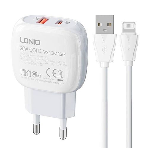 Cargador LDNIO A2313C PD carga rápida 20w USB - iPhone, Tipo C