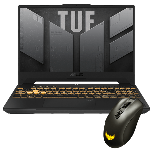 Laptop Asus TUF Gaming F15 (2023) Intel Core i7-12700H RTX 4050 16Gb 1Tb 15.6" FHD FreeDOS Grey w/ Mouse