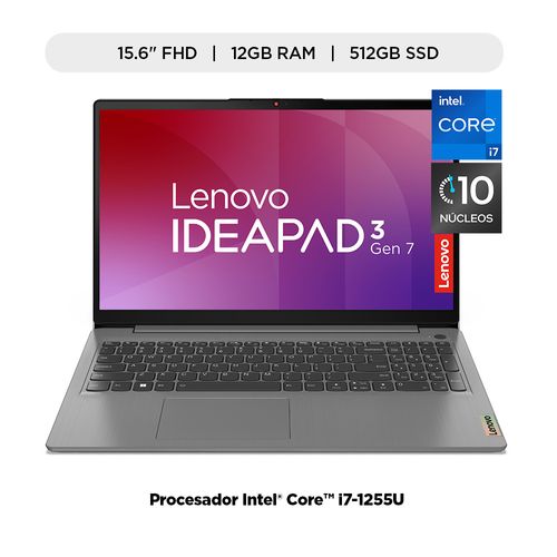 Laptop Lenovo IP 3 15IAU7 Intel® Core™ i7-1255U 16Gb 512Gb 15.6" FHD FreeDOS