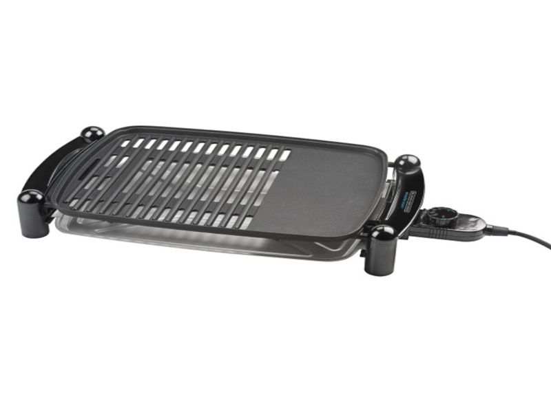 PARRILLA ELECTRICA BLACK DECKER 1500W SUPERFICIE PARA ASAR Y COCINAR A LA PLANCHA 5 NIVELES NEGRO