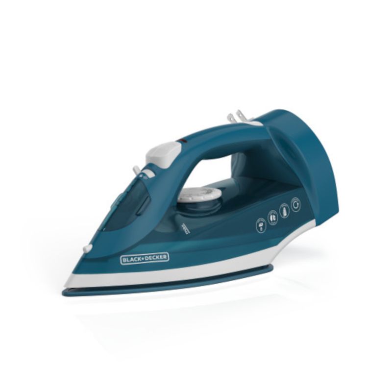 PLANCHA DE ROPA BLACK DECKER- 1200W LIVIANA CABLE RETRACTIL SUELA CERAMICA AZUL