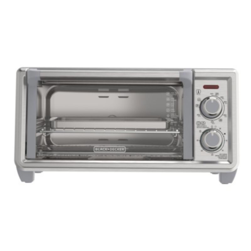 HORNO TOSTADOR BLACK DECKER 4 REBANADAS CONVECCION NATURAL 5 FUNCIONES 1150W 11LTS ACERO INOX.