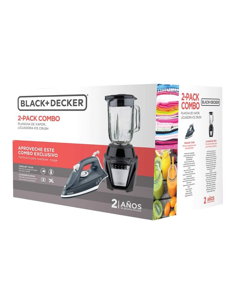 COMBO BLACK DECKER  PLANCHA IR1850, CAFETERA CM0916B, LICUADORA BL0876-1BDLA