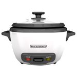 OLLA ARROCERA BLACK DECKER CAPACIDAD 7 TZS CRUDAS 14 TZS COCIDAS 1,2 LTS TAPA VIDRIO MULTIUSOS BLANCA
