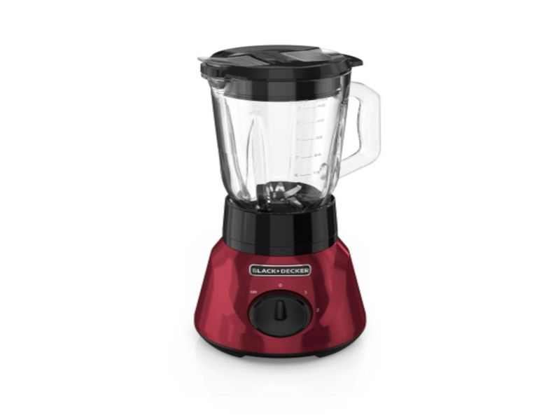 LICUADORA TRICUADORA BLACK DECKER 800W JARRA DE VIDRIO 1.5 LTS 2 VELOCIDADES+PULSO ACERO INOX. ROJA
