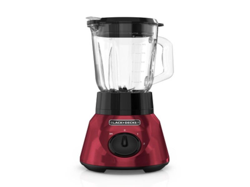 LICUADORA TRICUADORA BLACK DECKER 800W JARRA DE VIDRIO 1.5 LTS 2 VELOCIDADES+PULSO ACERO INOX. ROJA