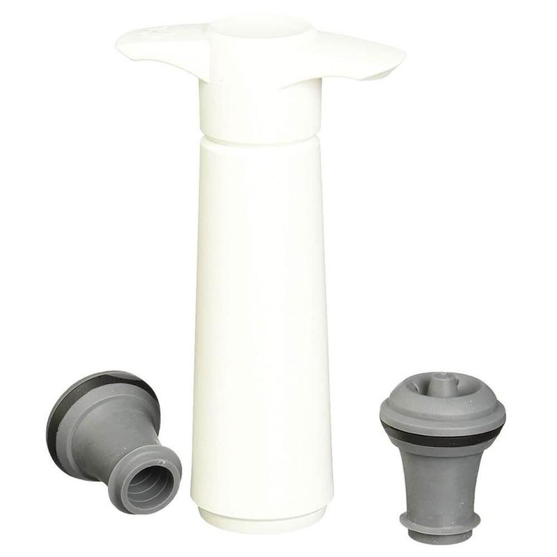 BOMBA AL VACIO VACU VIN 2 TAPONES PARA CONSEVAR VINO COLOR BLANCO