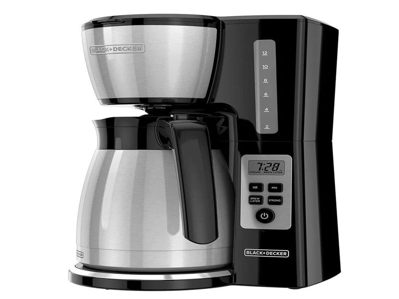 CAFETERA BLACK DECKER 12 TAZAS PROGRAMABLE TERMICA DIGITAL CON JARRA DE ACERO INOX.