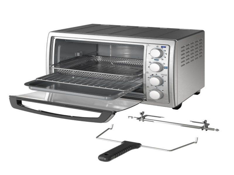 HORNO TOSTADOR AIRFRYER 7 EN 1 BLACK DECKER CON SISTEMA CONVECCION 1500W ACERO INOX.