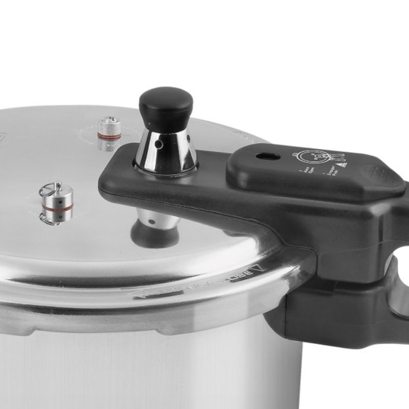OLLA DE PRESION BLACK DECKER 7LTS-ALUMINIO-VALVULA DE SEGURIDAD Y REGULACION DE PRESION PLATEADO