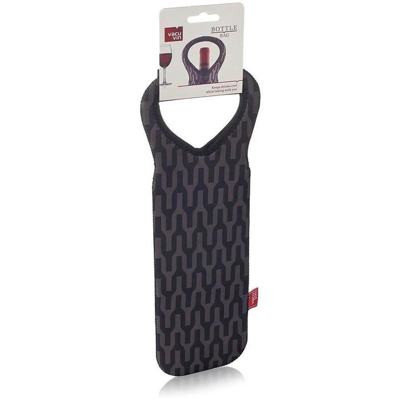 BOLSA TERMICA VACU VIN PARA LLEVAR BOTELLA NEGRO/GRIS