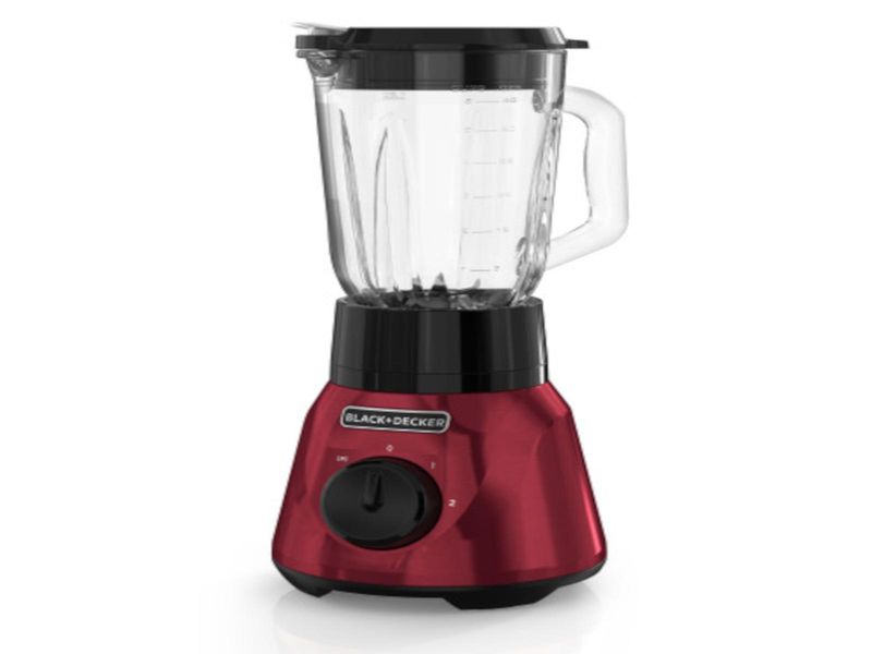 LICUADORA TRICUADORA BLACK DECKER 800W JARRA DE VIDRIO 1.5 LTS 2 VELOCIDADES+PULSO ACERO INOX. ROJA
