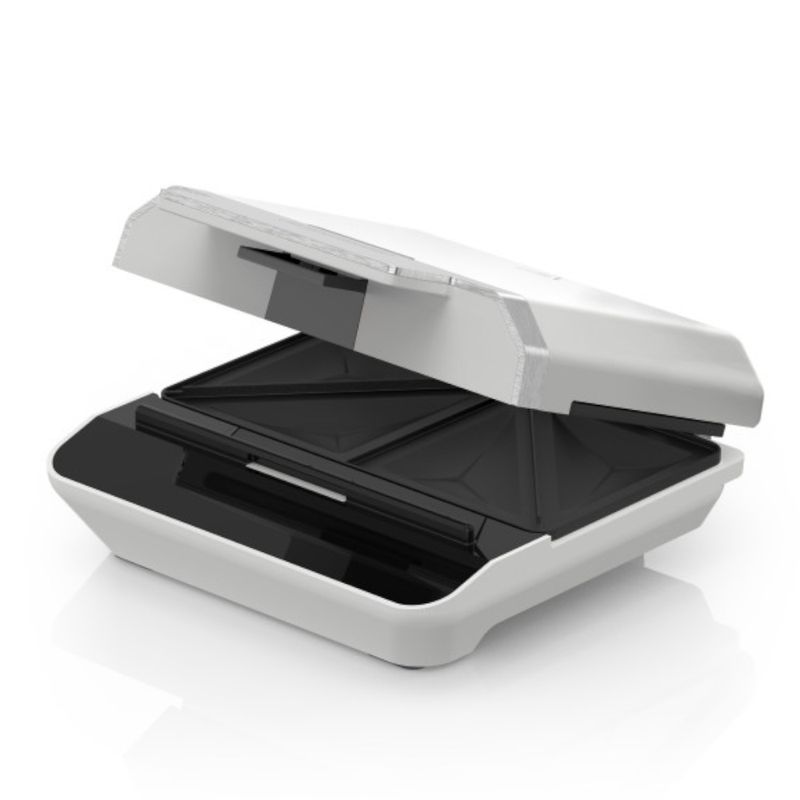 SANDWHICHERA BLACK DECKER 750W 2 PANES CLIP BLOQUEO LUCES ACERO INOX. BLANCA