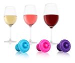 TAPON AL VACIO PARA VINO VACU VIN 3PCS COLOR ROSA/CELESTE/MORADO