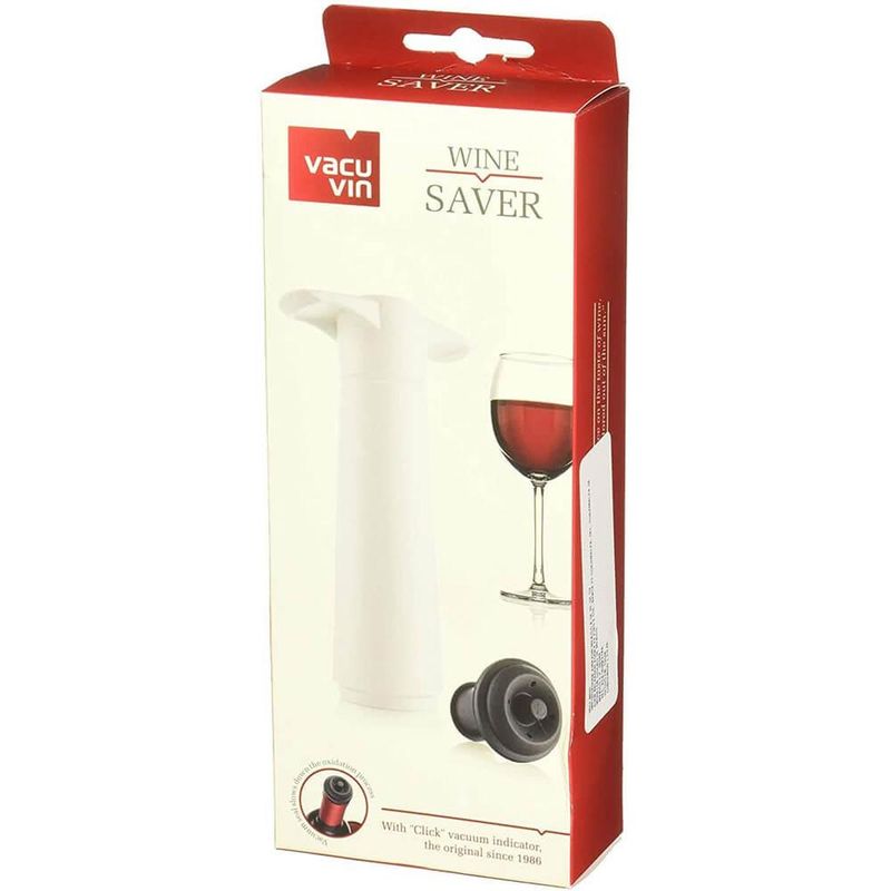 BOMBA AL VACIO VACU VIN 2 TAPONES PARA CONSEVAR VINO COLOR BLANCO