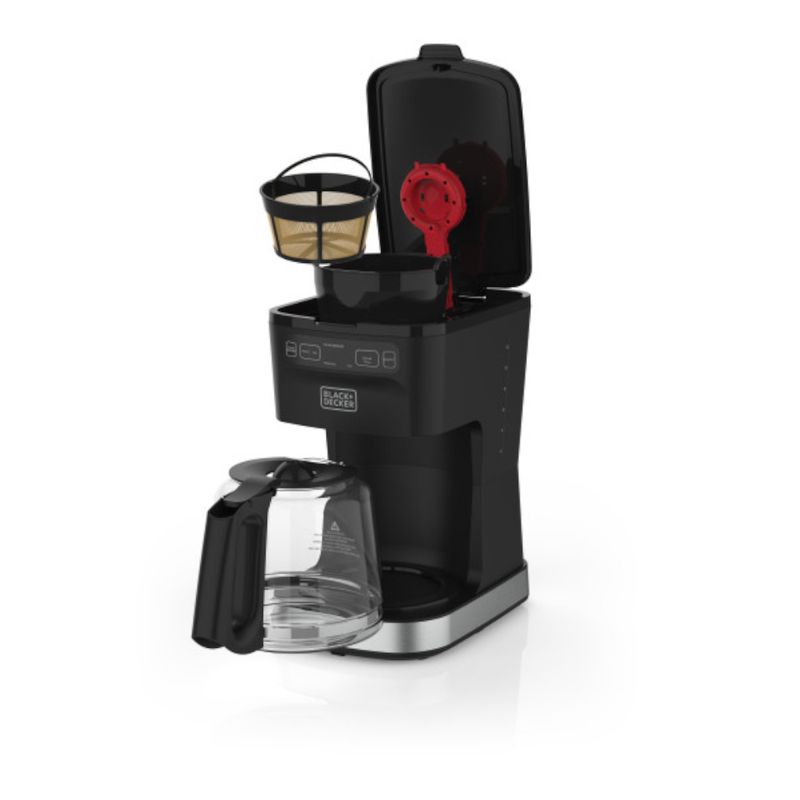 CAFETERA BLACK DECKER-12 TAZAS-SELECTOR DE INTENSIDAD CONTROLES PROGRAMABLES - BASE SILVER