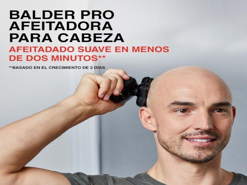 AFEITADORA RECARGABLE REMINGTON BALDER PRO 5 CABEZAS ROTATIVA INALAMBRICA 50MIN PARA CABEZA NEGRA