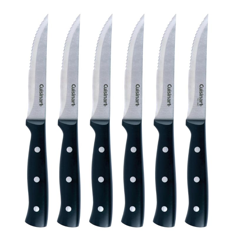 SET DE CUCHILLOS CUISINART ACERO INOX. 6 PCS MANGO ERGONOMICO NEGRO