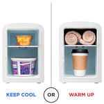 MINI REFRI CHEFMAN PORTATIL 4LTS PUERTA CON ESPEJO Y LUZ LED AJUSTE FRIO-CALIENTE BLANCA