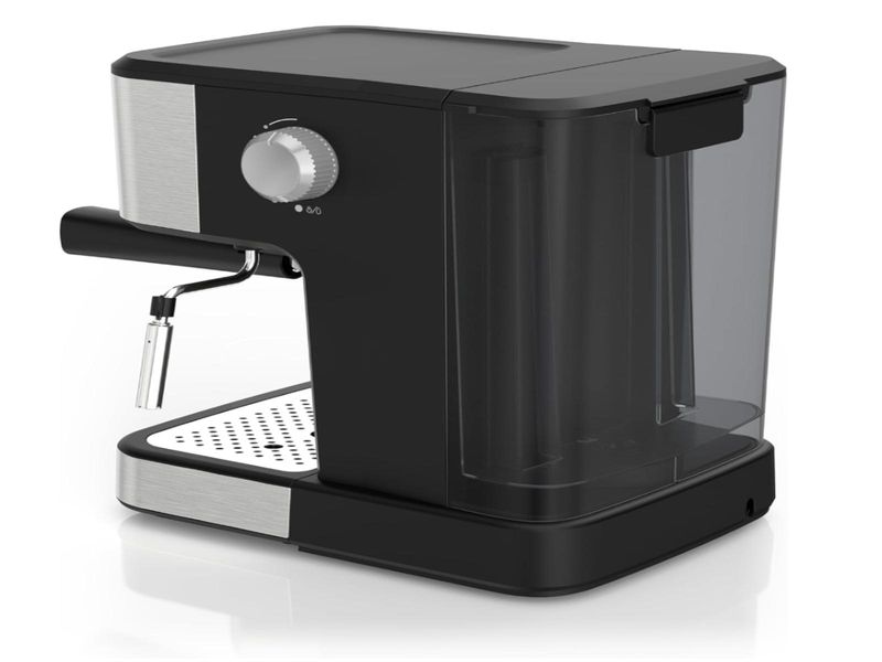 CAFETERA EXPRESO-CAPUCHINO-LATE-AMERICANO BLACK DECKER 1100W 20 BARES 1.5LTS ACERO INOX. NEGRO